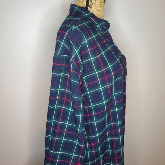 Gap Ruffle Hem Plaid Shirtdress Size L - Picture 7 of 14